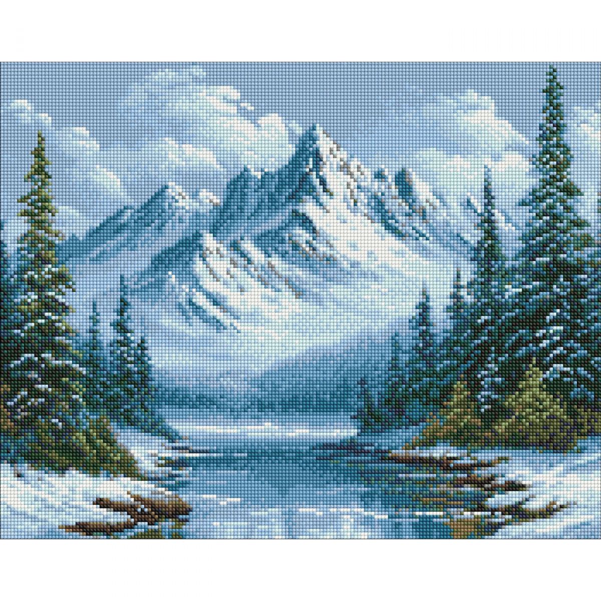 Алмазная мозаика "Морозное дыхание леса" 40х50 см  фото 1