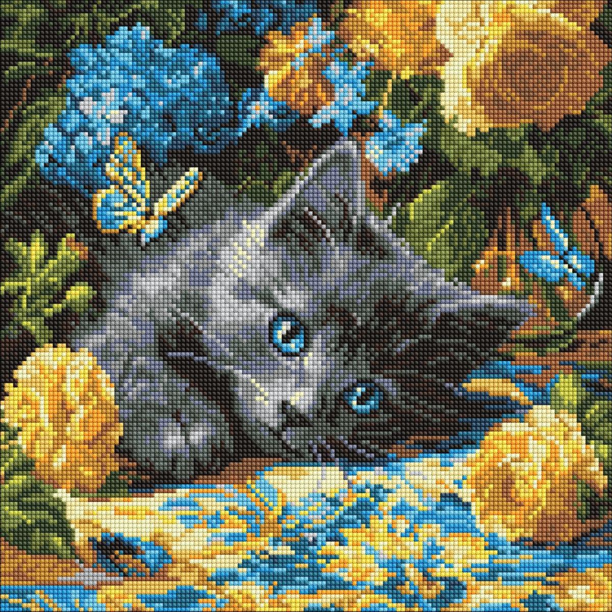 Алмазна мозаїка "Кошеня блакитнооке" 40х40 см  фото 1