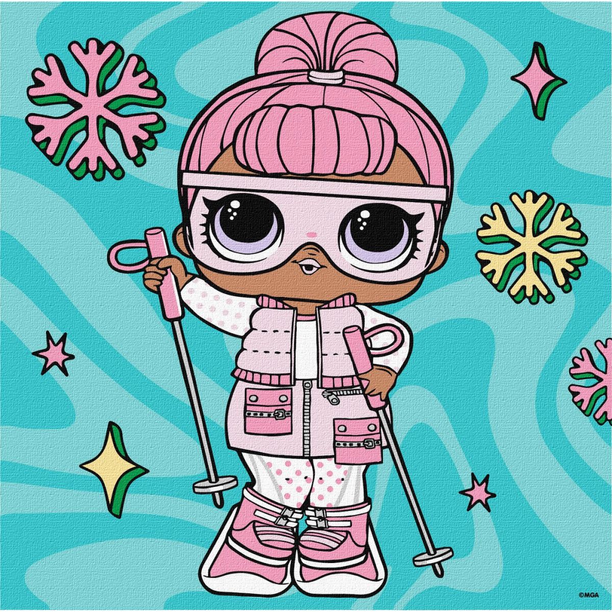 Картина за номерами "L. O. L.  Surprise! Winter chill.  Snow Bunny" 25х25 см  фото 1