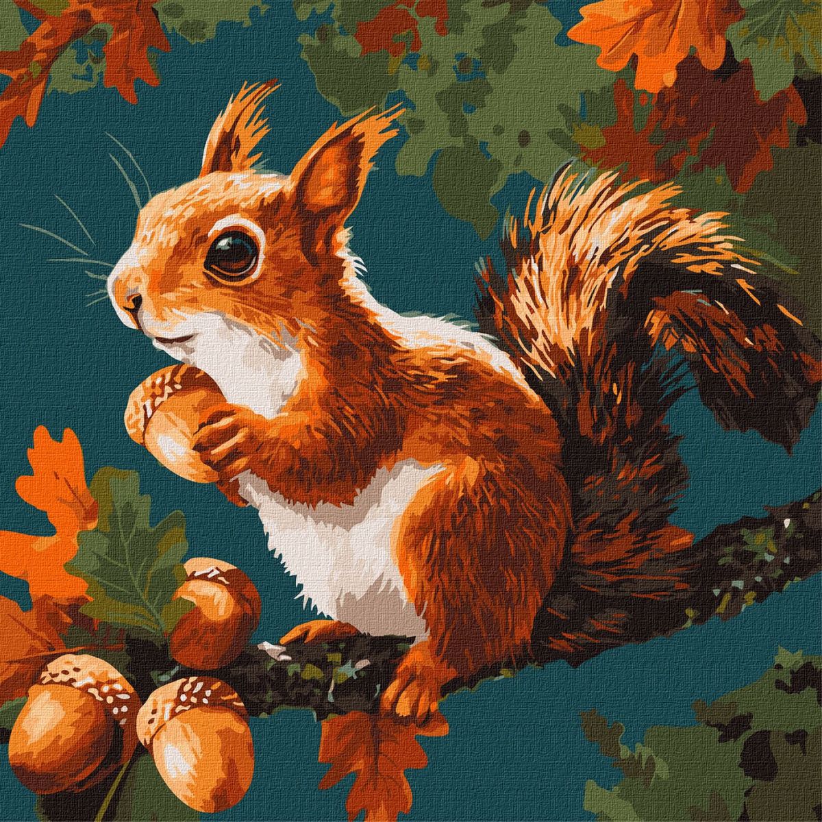 Картина по номерах "Горіхові скарби осені" 40х40 см  фото 1