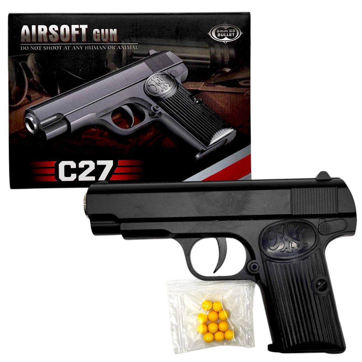 Пістолет з металевими деталями (коробка 18*13*4 см)  фото 1