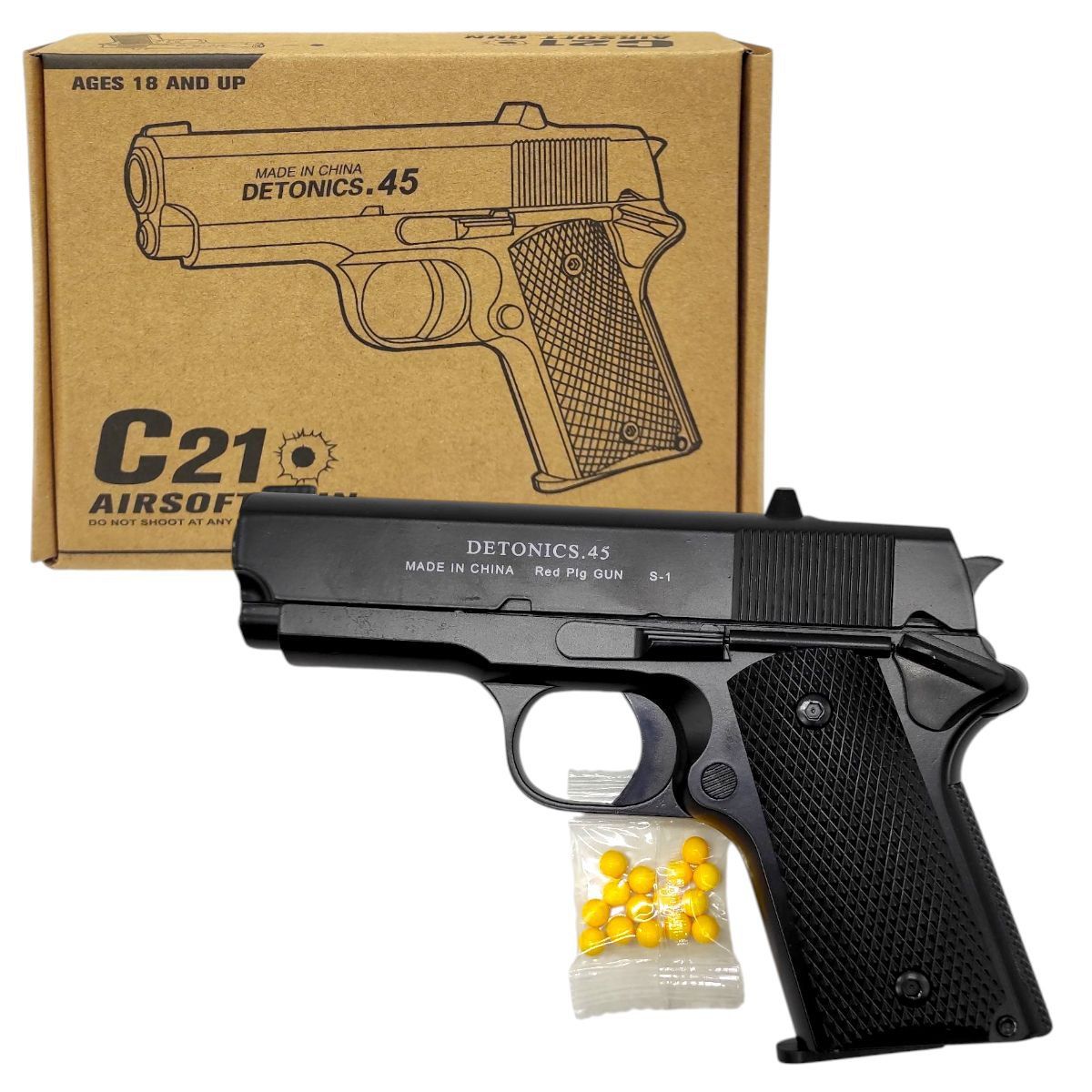 Пістолет з металевими деталями (коробка 20*15*4,5 см)  фото 1