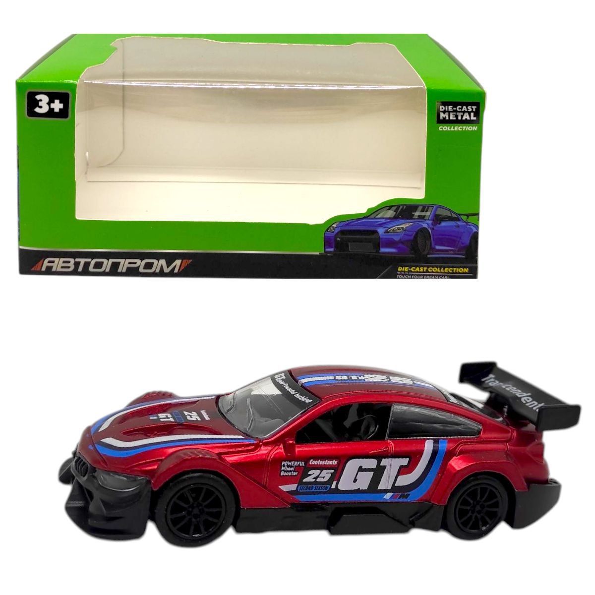 Машинка металлическая "АВТОПРОМ 1:36 BMW", КРАСНАЯ (коробка - 15,5х7х8 см)  фото 1