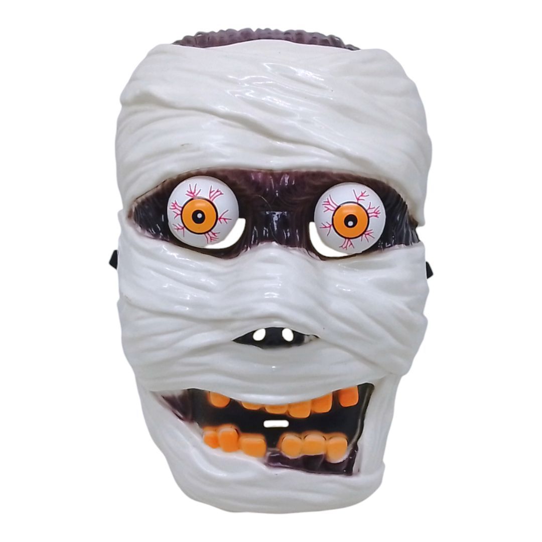 Уцінка.  Маска пластикова "Мумія", очі на пружинці, 26 см Тріщина  фото 1