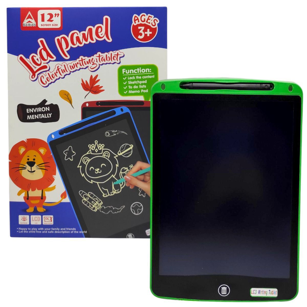 Планшет для малювання LCD "Writing Tablet" 12" (ЗЕЛЕНИЙ)  фото 1