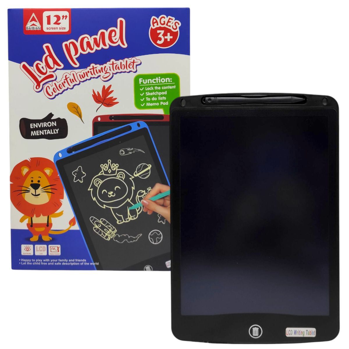 Планшет для малювання LCD "Writing Tablet" 12" (ЧОРНИЙ)  фото 1