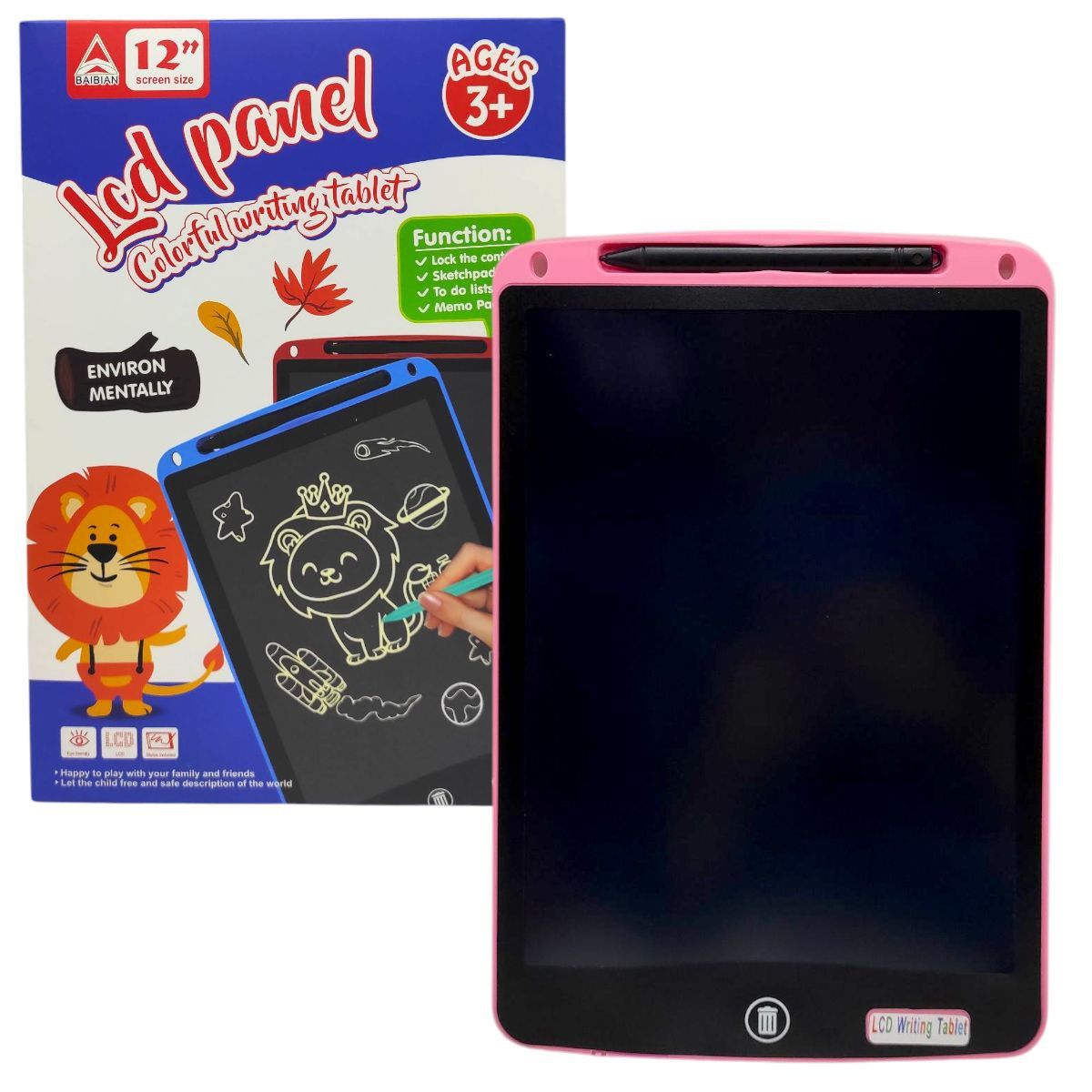 Планшет для малювання LCD "Writing Tablet" 12" (РОЖЕВИЙ)  фото 1