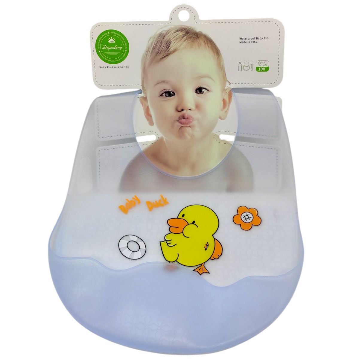 СИЛІКОНОВИЙ СЛЮНЯВЧИК (БЛАКИТНИЙ) КАЧЕЧКА  фото 1