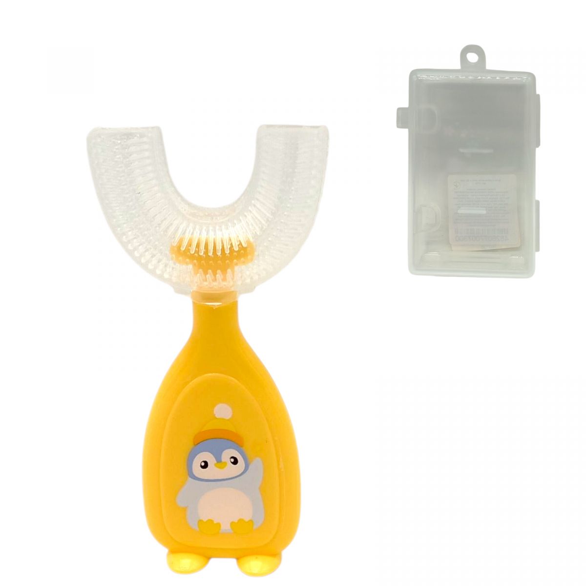 Дитяча зубна щітка-капа в футлярі (ЖОВТА)  фото 1