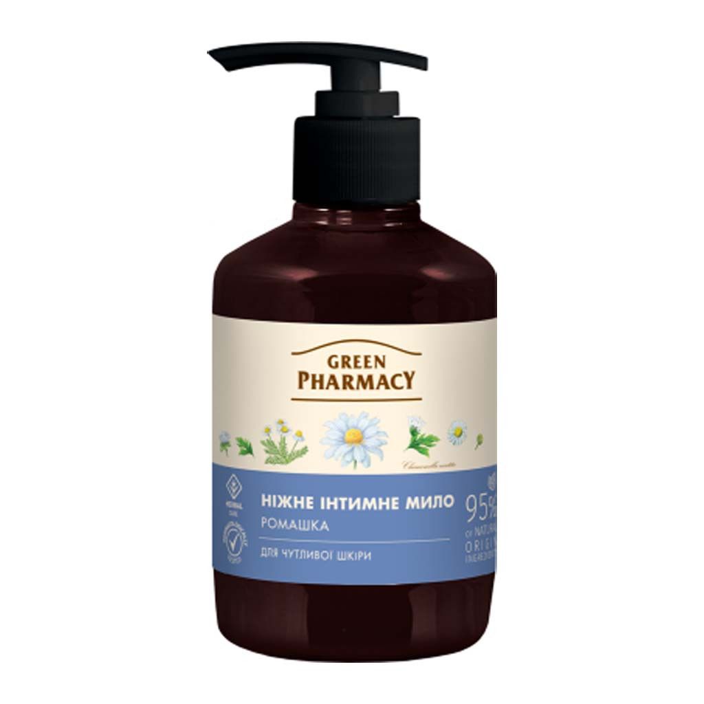 Green Pharmacy Мило для інтимної гігієни Ромашка, 370мл  фото 1