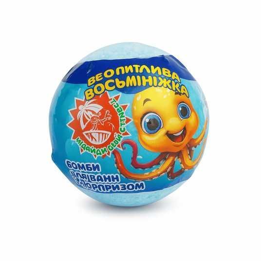AquaShine ТМ Rainbow Бомба для ванн з сюрпризом Допитлива восьминіжка, 100г  фото 1