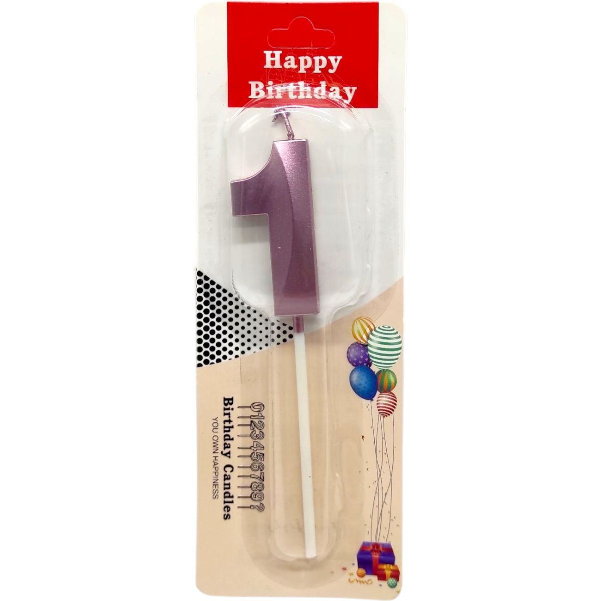 Свічка для торта "Цифра 1" (ФІОЛЕТОВА)  фото 1