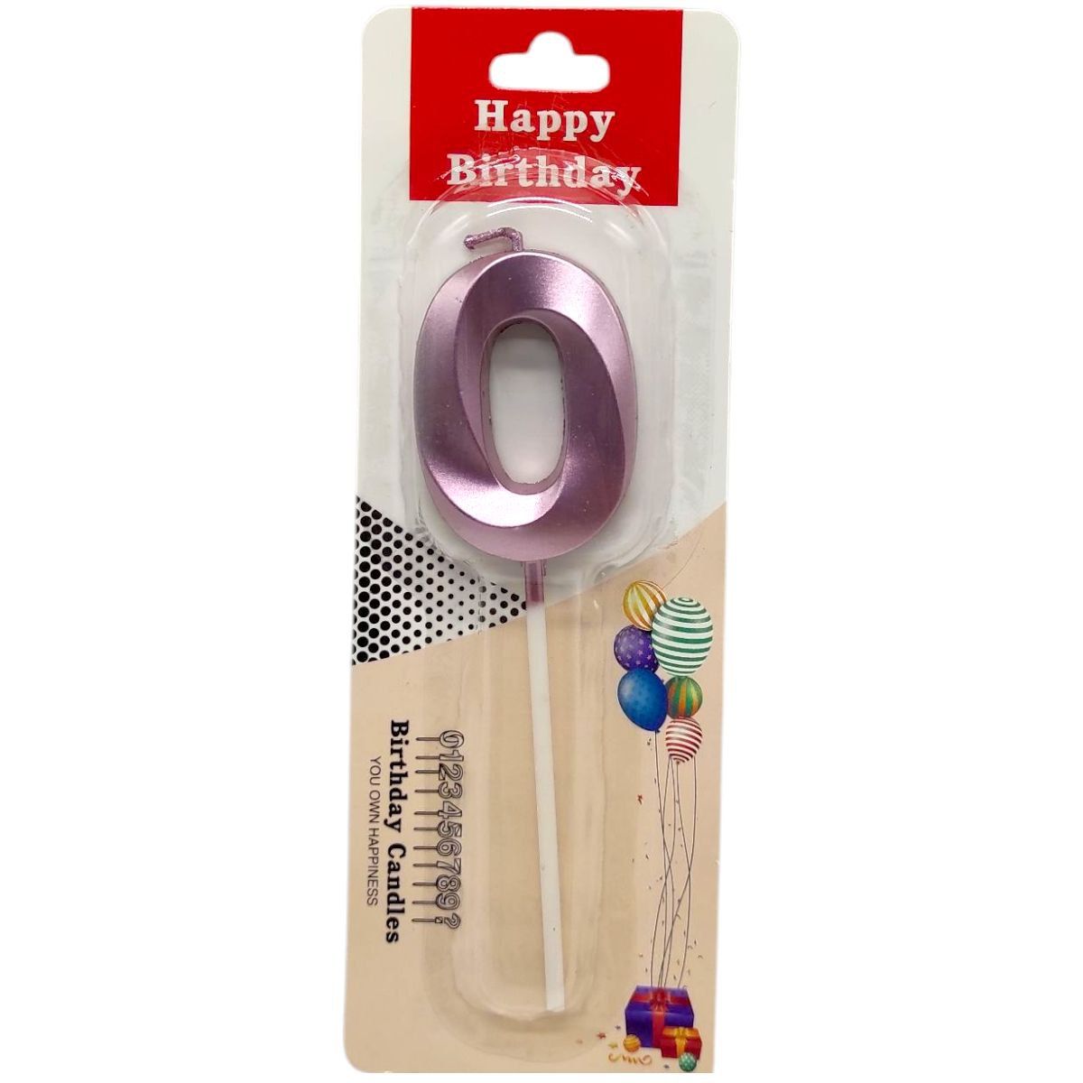 Свічка для торта "Цифра 0" (ФІОЛЕТОВА)  фото 1