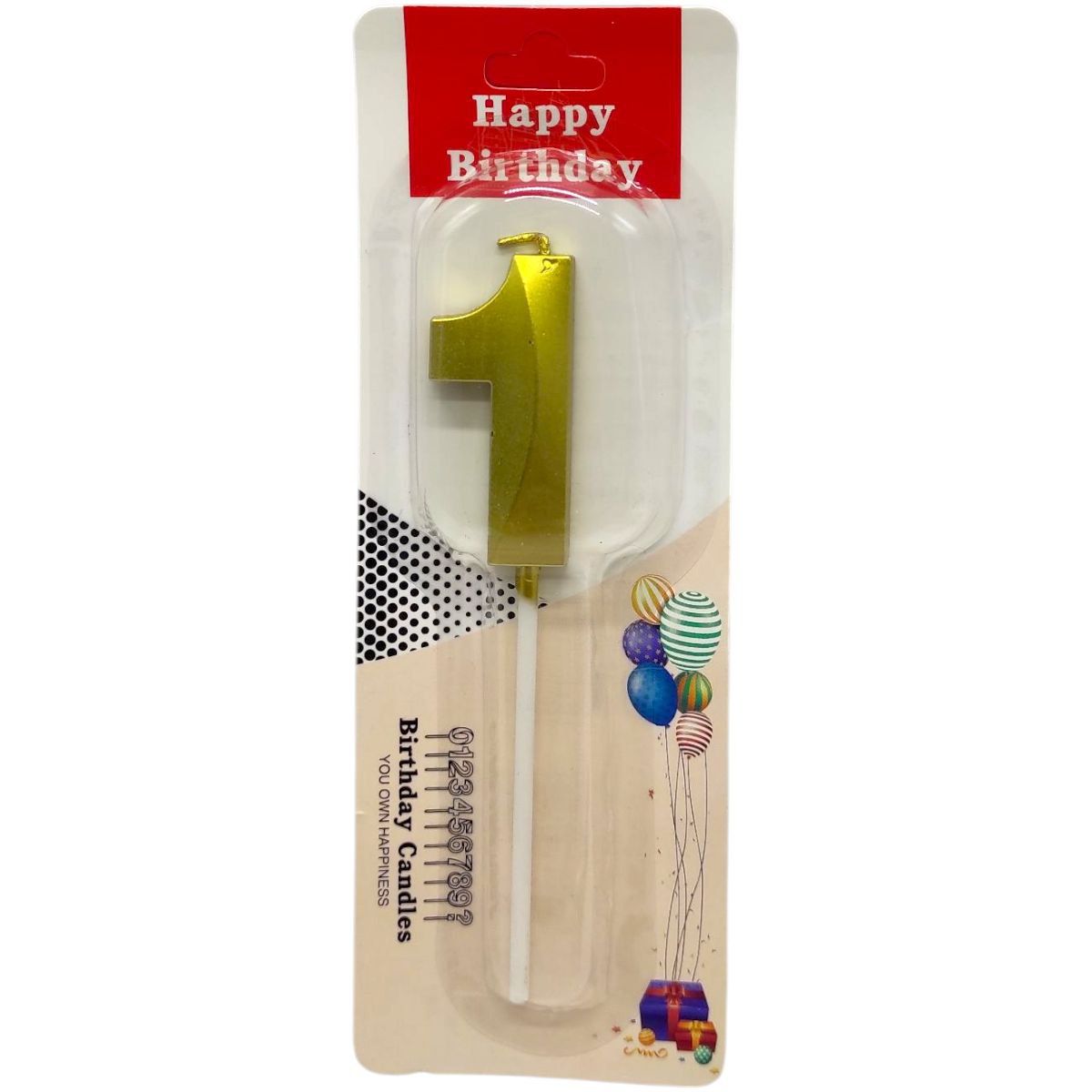 Свічка для торта "Цифра 1" (ЗОЛОТО)  фото 1