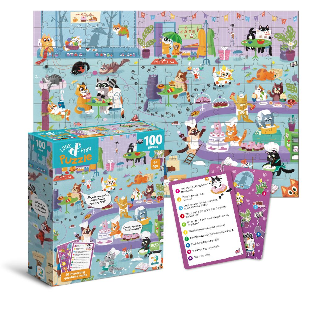 Пазл "Look and Find/Шукай та знаходь.  Котяче кафе" 100 ел  фото 1