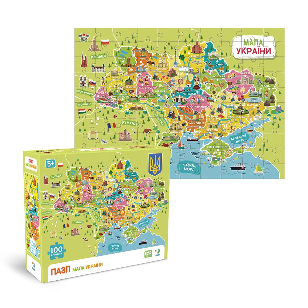Пазл «Мапа України» 100 елементів  фото 1