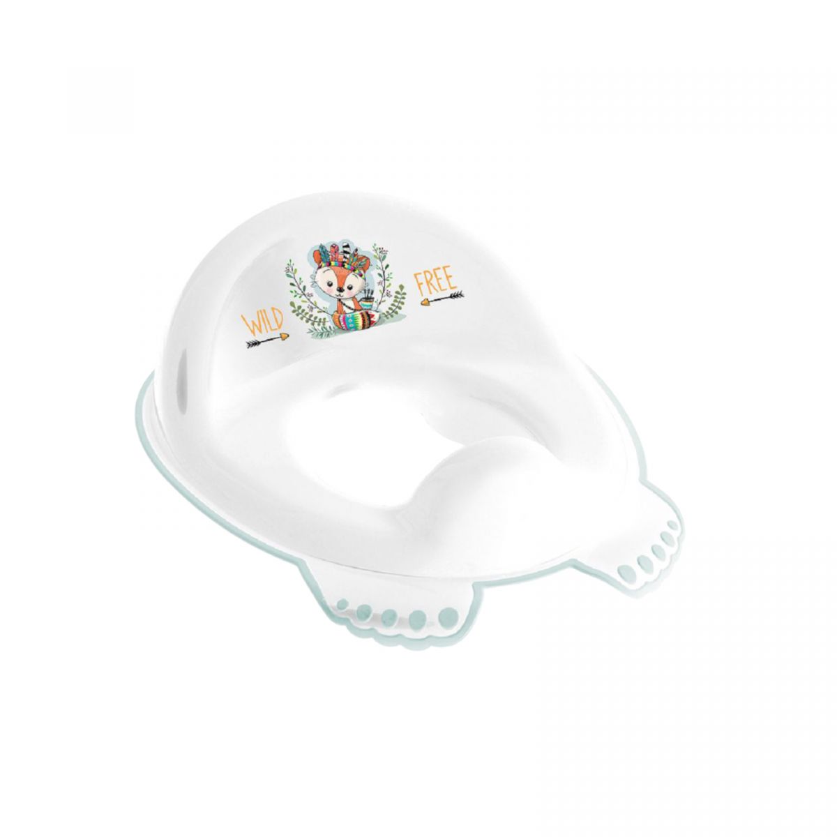 Туалетное противоскользящее сиденье "Дикий закат: Лисичка" (белое)  фото 1