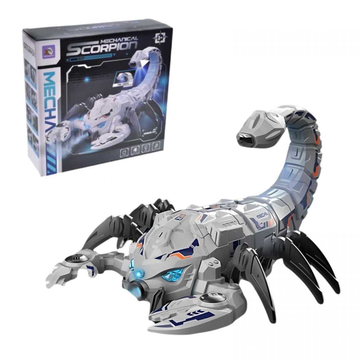 Скорпіон на батарейках, озвучений, зі світлом, в коробці р. 22,6x7,4x22см  фото 1