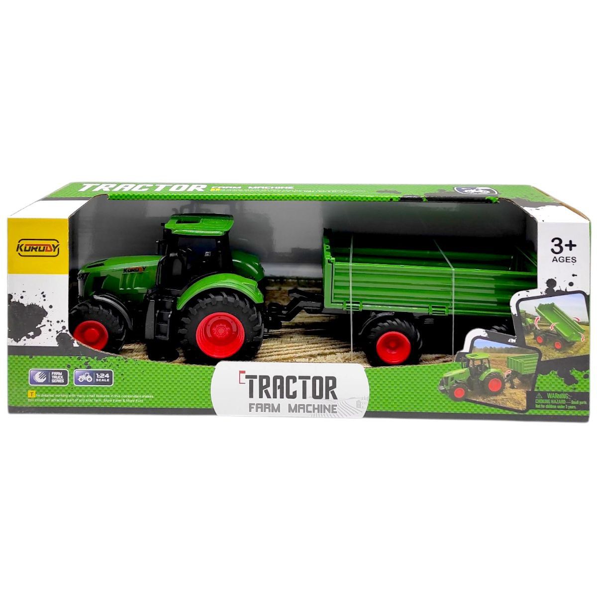 Трактор с прицепом инерционный, в коробке 45*14*16,5 см  фото 1