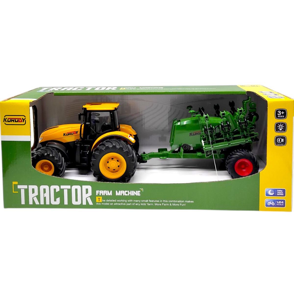 Трактор з причіпом інерційний, в коробці 42*17,5*16,3 см  фото 1