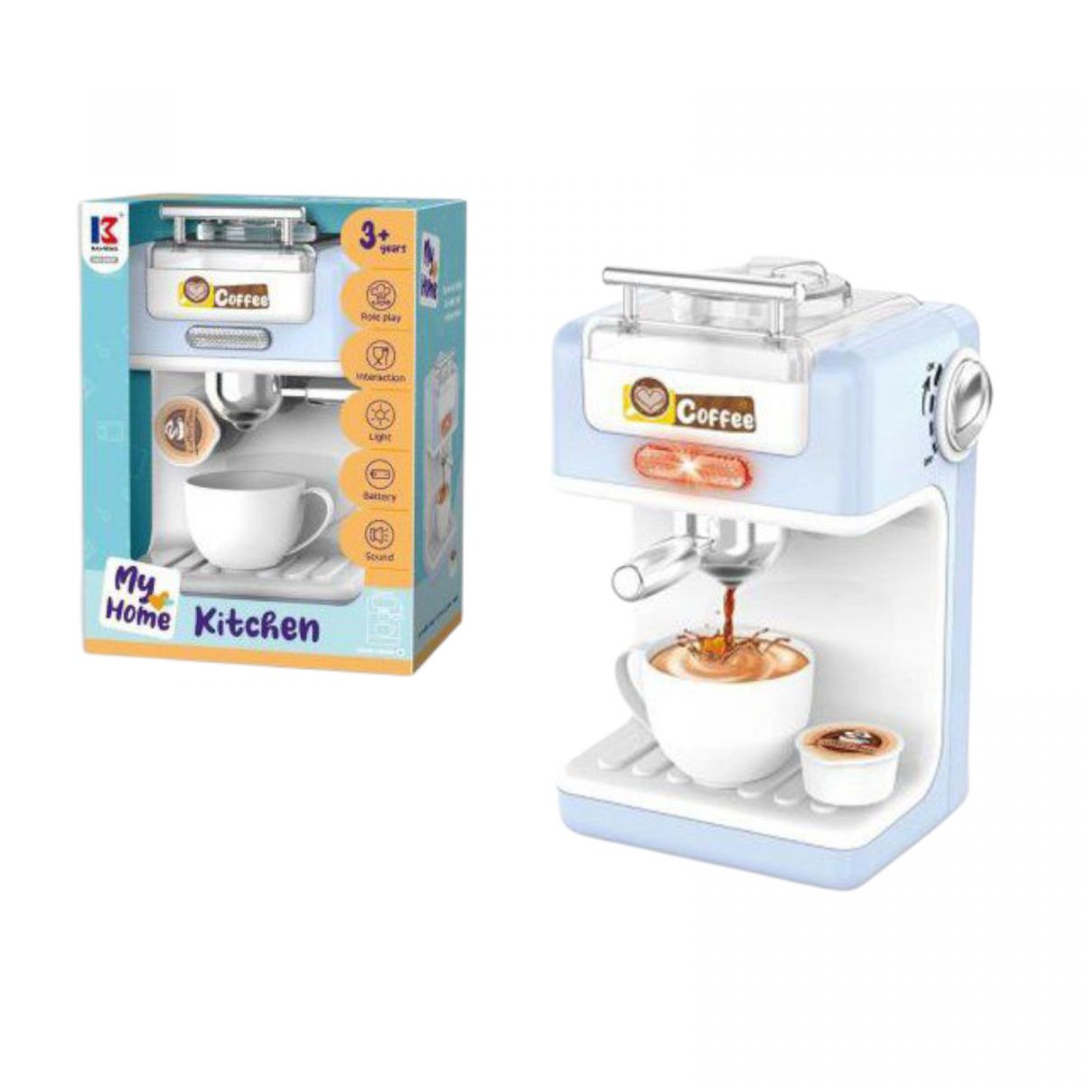 Кавоварка з чашкою батар. муз. світ. кор. 23*12*17 см.  фото 1