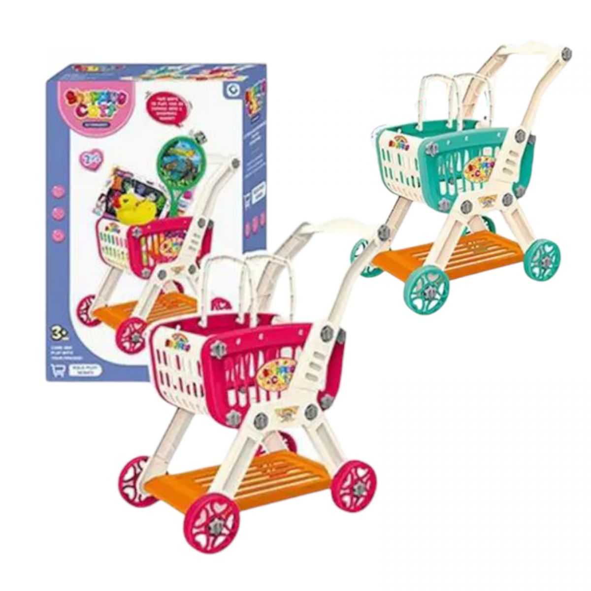 Візок з продуктами, мікс кольорів.  кор. 55*13*36 см.  фото 1