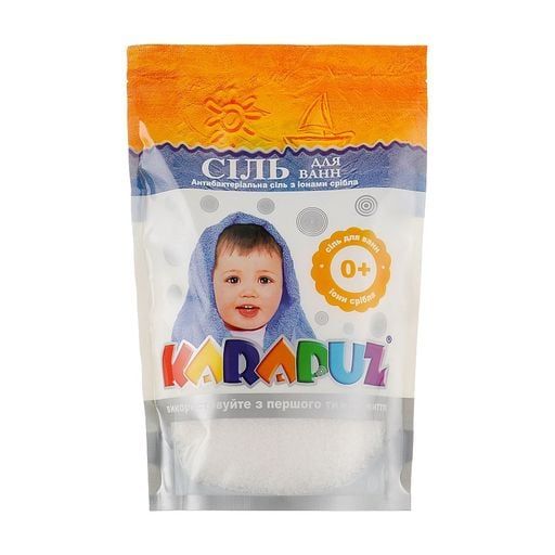 Карапуз Сіль для ванн Антибактеріальна з іонами срібла, від народження, 500г  фото 1