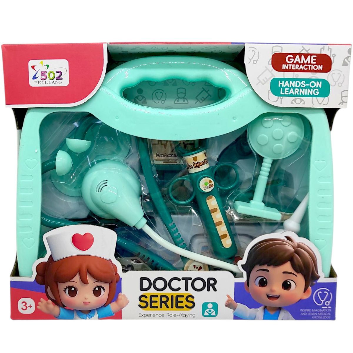 Лікарський набір у валізі (БІРЮЗОВИЙ) коробка - 27,5х7х23 см  фото 1