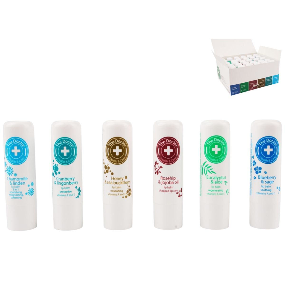 The Doctor Health & Care Гігієнічна помада комплексна, 3,6г×30шт, асорті  фото 1