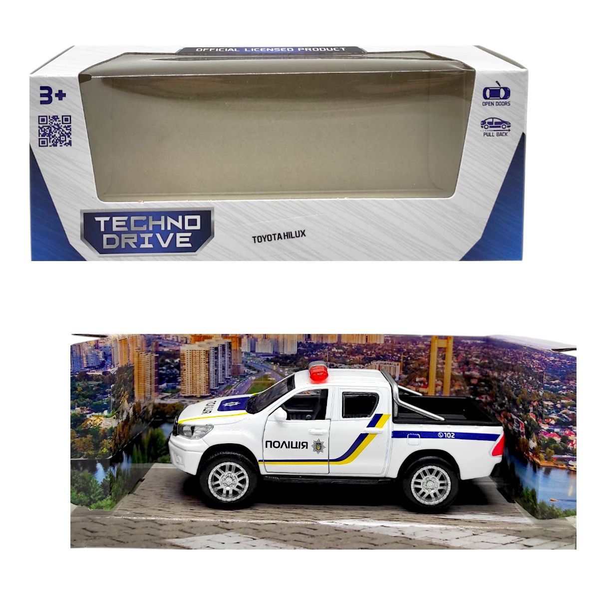 Автомодель металева "TOYOTA HILUX.  ПОЛІЦІЯ"  фото 1