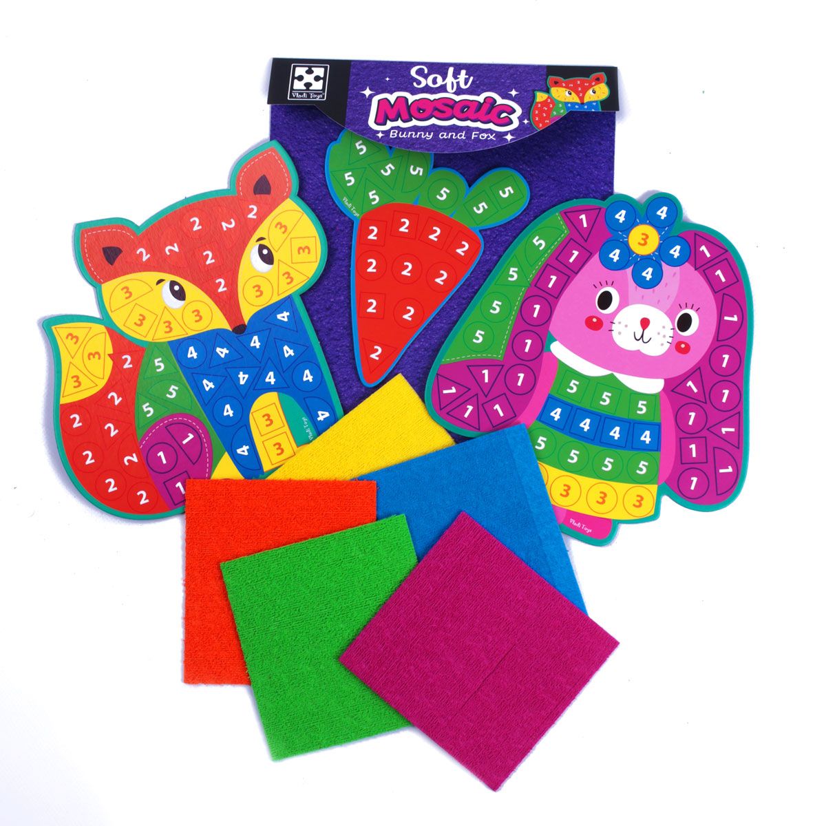 Набір для творчості з плюшевою мозаїкою "Зайченя та Лисиця"  фото 1