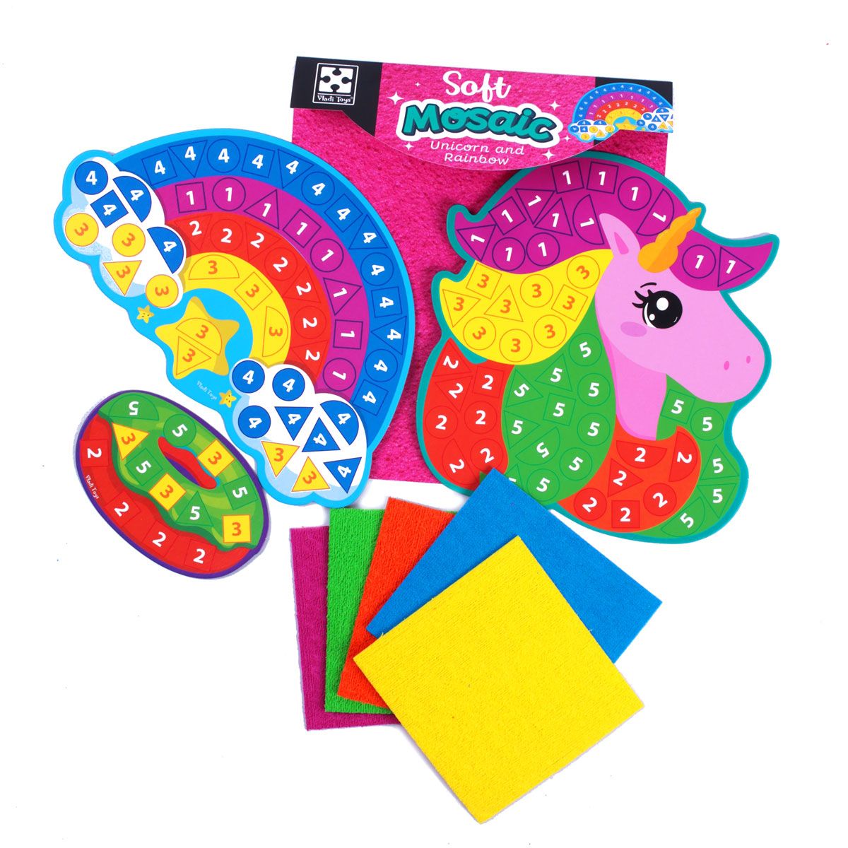 Набор для творчества с плюшевой мозаикой «Единорог и Радуга» укр  фото 1