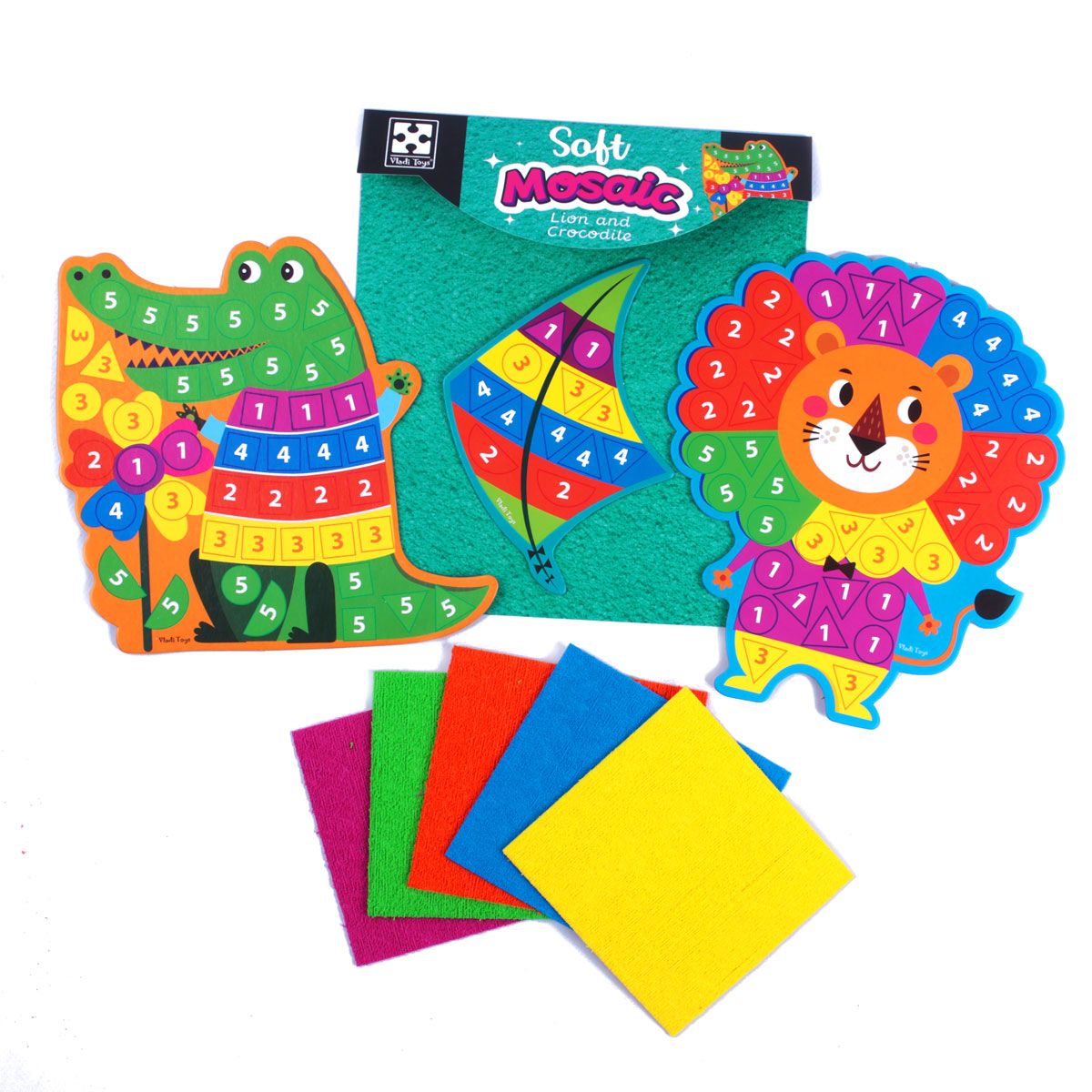 Набір для творчості зі плюшевою мозаїкою «Лев та Крокодил» укр  фото 1