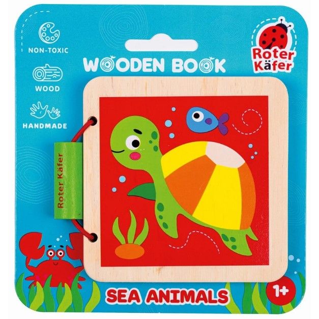 Деревʼяна іграшка "Деревʼяна книга.  Морські тварини"  фото 1