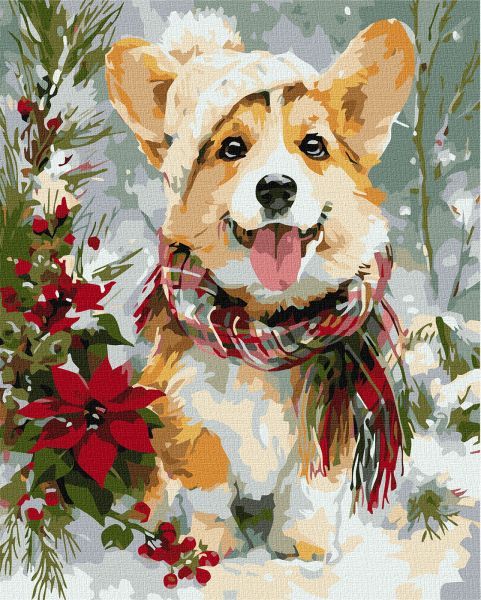 Картина за номерами - "Щасливий песик" ©art_selena_ua, 40х50см  фото 1