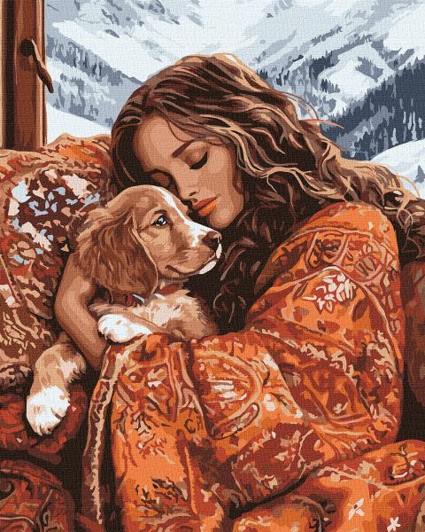 Картина за номерами - "Обійми улюбленця" ©art_selena_ua, 40х50см  фото 1