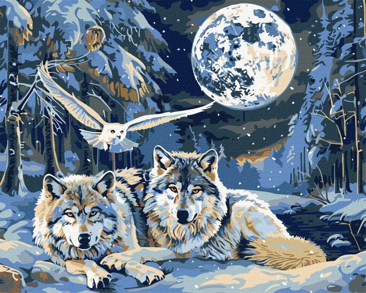 Картина за номерами - "Хижаки і мудрість з фарбами металік" ©art_selena_ua, 40х50см  фото 1