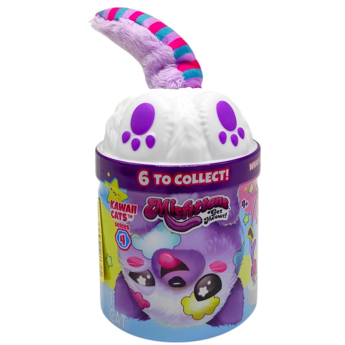 М’яка іграшка "Misfittens Mini W4.  Котик у банці" (БІЛИЙ)  фото 1
