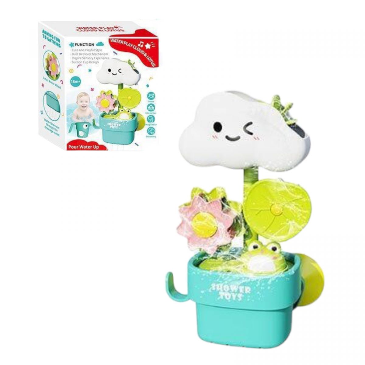 Гра для ванни млин, кухлик, на присосках, механічний принцип роботи, в коробці  фото 1