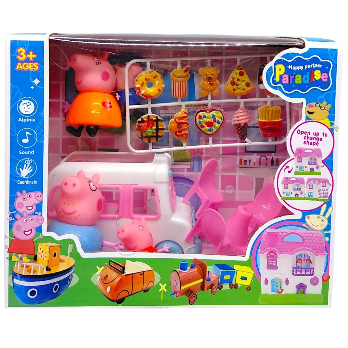 Герої "Свинка Пеппа" (4 герої, рухливі елементи, стіл, автобус, аксесуари)  фото 1