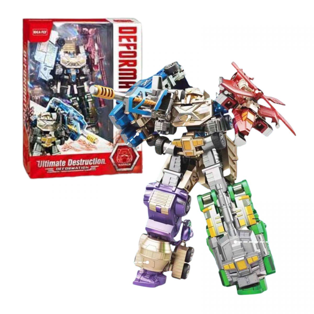 Трансформер 5 видів технки, які збираються в одного великого робота, в коробці  фото 1