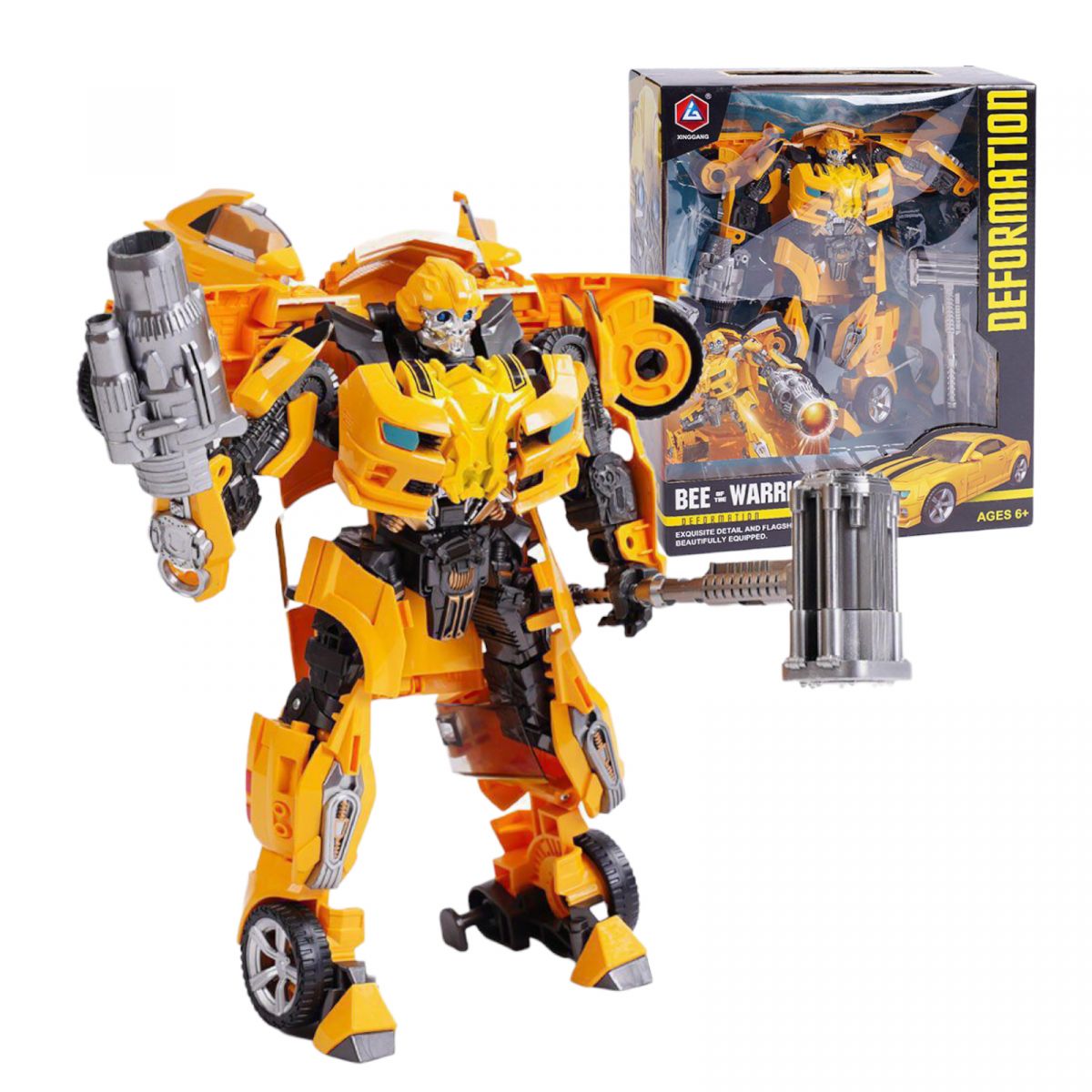 Трансформер металлические элементы, оружие, инструкция, в коробке  фото 1