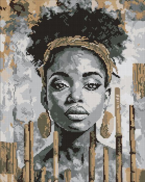 Алмазна мозаїка - "Екзотичний монохром" ©art_selena_ua, 40х50см  фото 1