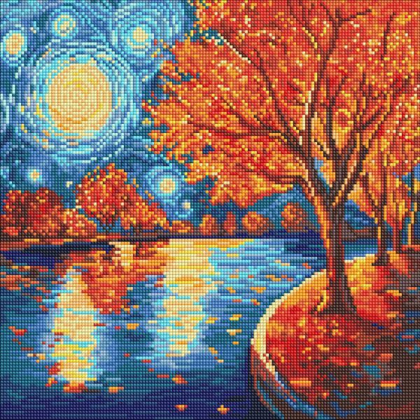 Алмазна мозаїка - "Осіння ніч" ©art_selena_ua, 40х40см  фото 1