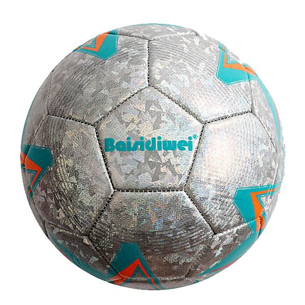 Мяч футбольный размер №4 (СЕРЕБРЯСТЫЙ)  фото 1