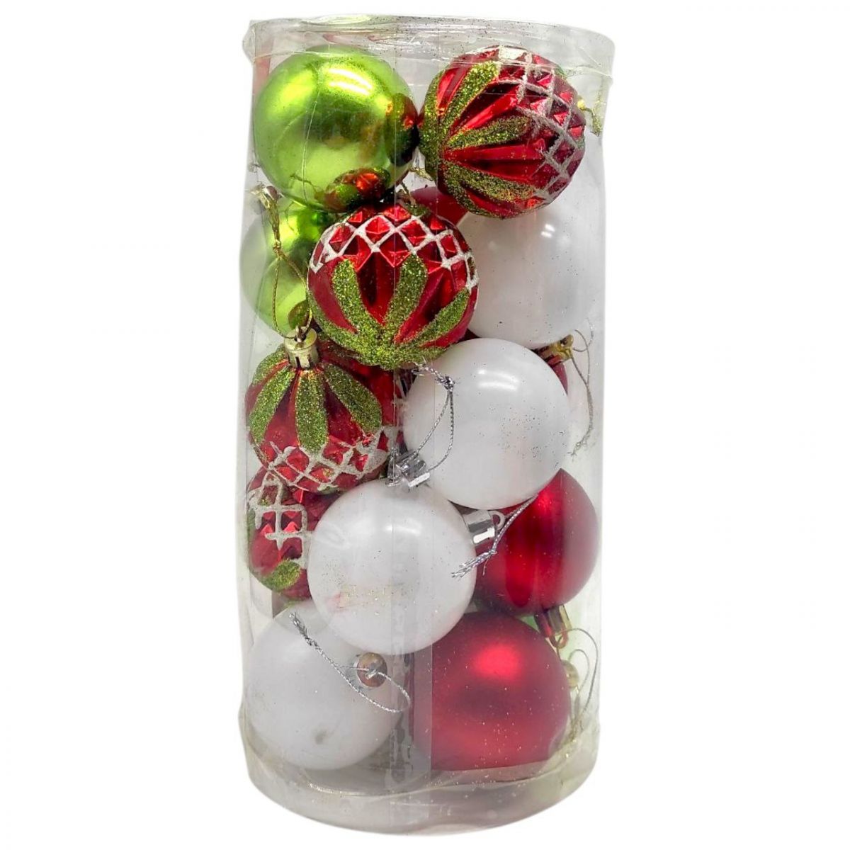 Уценка.  Новогодние украшения, 20 штук, шарики, D=6 см, в слюде - Повреждена упаковка и игрушки  фото 1