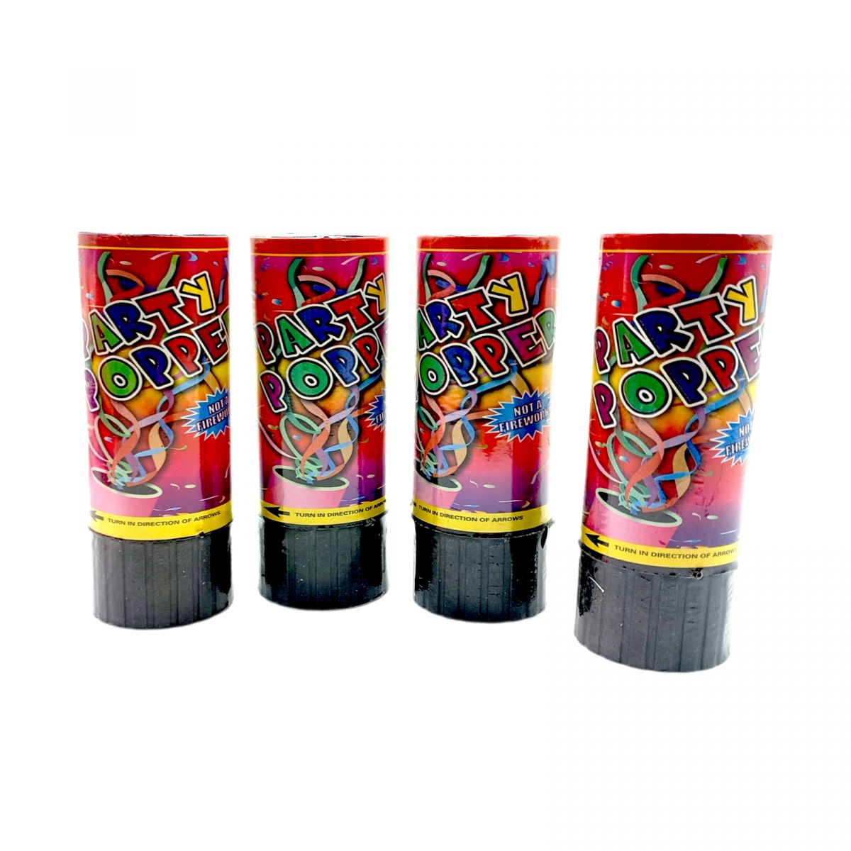 Набор хлопушек конфетти PARTY POPPER 11. 5 см (набор 4 шт. )  фото 1
