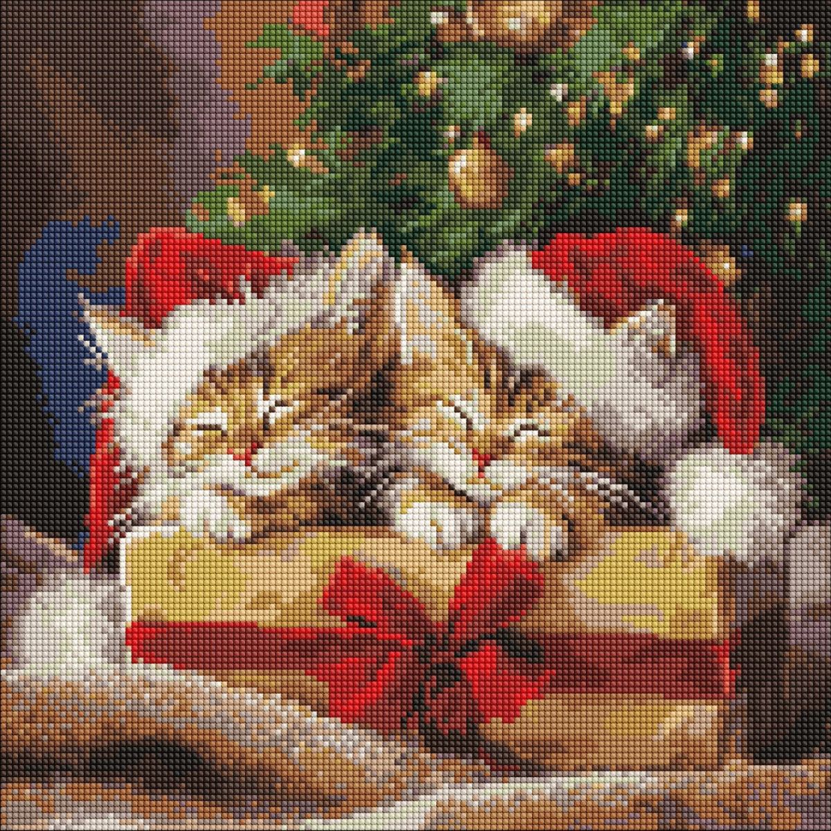 Алмазна мозаїка "Пухнасті подарунки" 40х40 см  фото 1