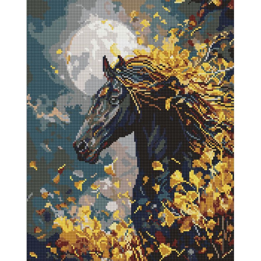 Алмазна мозаїка "Кінь і вітер" 40х50 см  фото 1