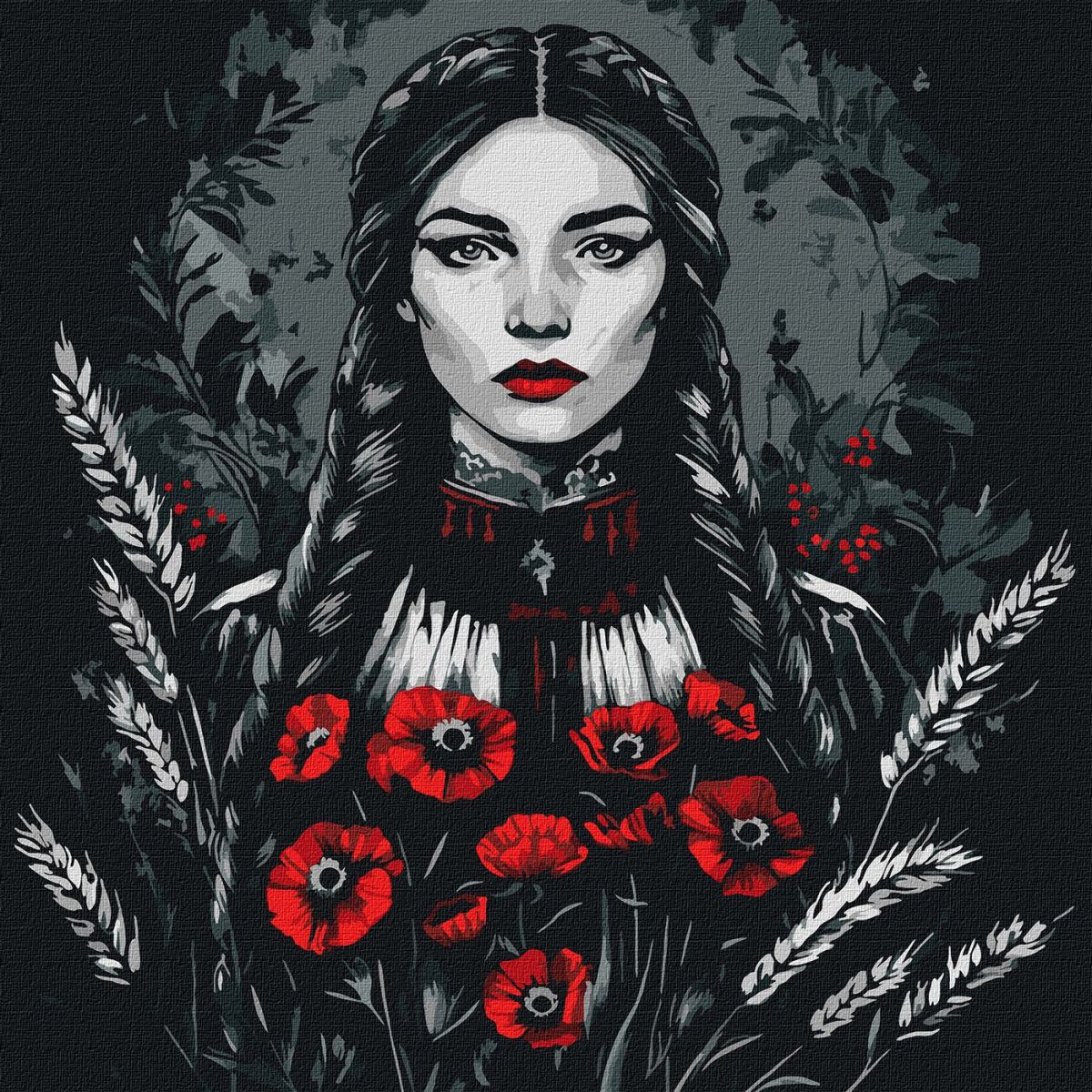 Набір для розпису по номерах "Жіноча сила" 40х40см  фото 1